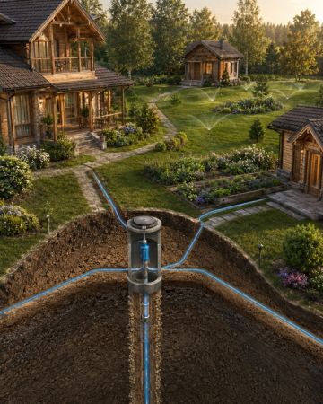 Водоснабжение нескольких строений